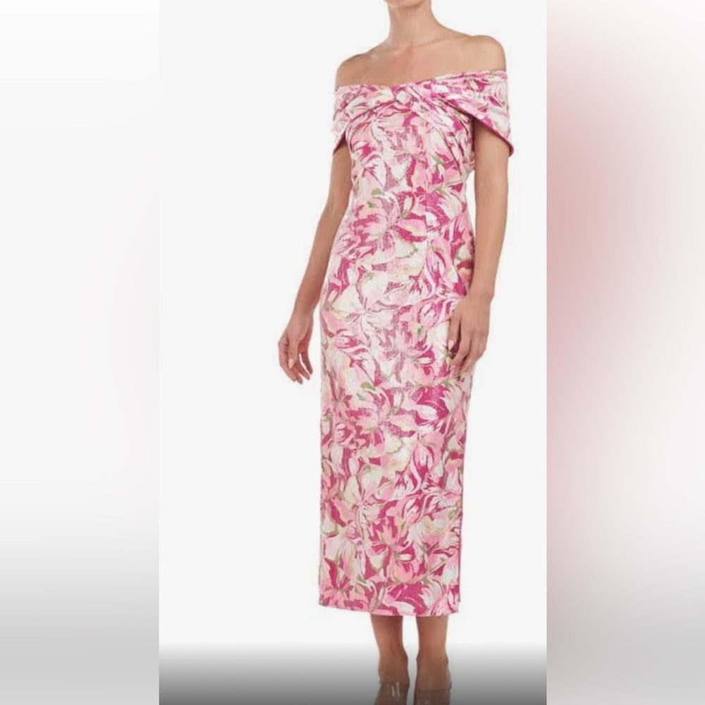 JS collection Marina sequin floral midi